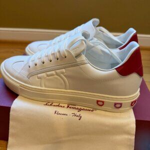 Salvatore Ferragamo white  sneakers , size 10